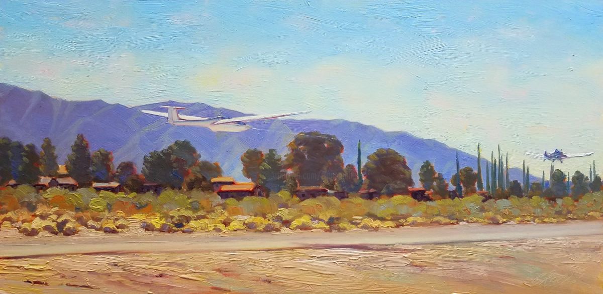 1200x585 Glider Training In High Desert (Elena Roche) - High Desert Painting