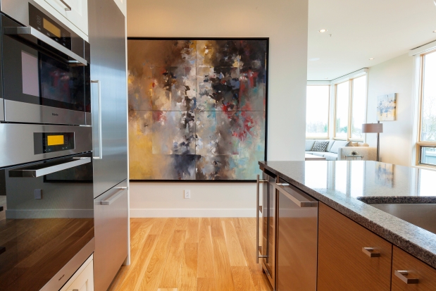619x413 High End Appliances Are Built Into The Cabinets. Painting By - High End Painting