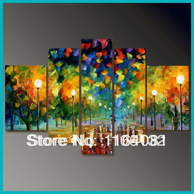 640x640 No Framed 5 Panel Large High End 5 Piece Canvas Art Colorful - High End Painting