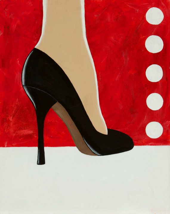 570x717 Red High Heel Pop Art Shoe Painting Secret Art Ideas - High Heel Painting