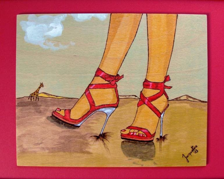 770x617 Saatchi Art Elegance (High Heels) Painting By Jacqueline - High Heel Painting