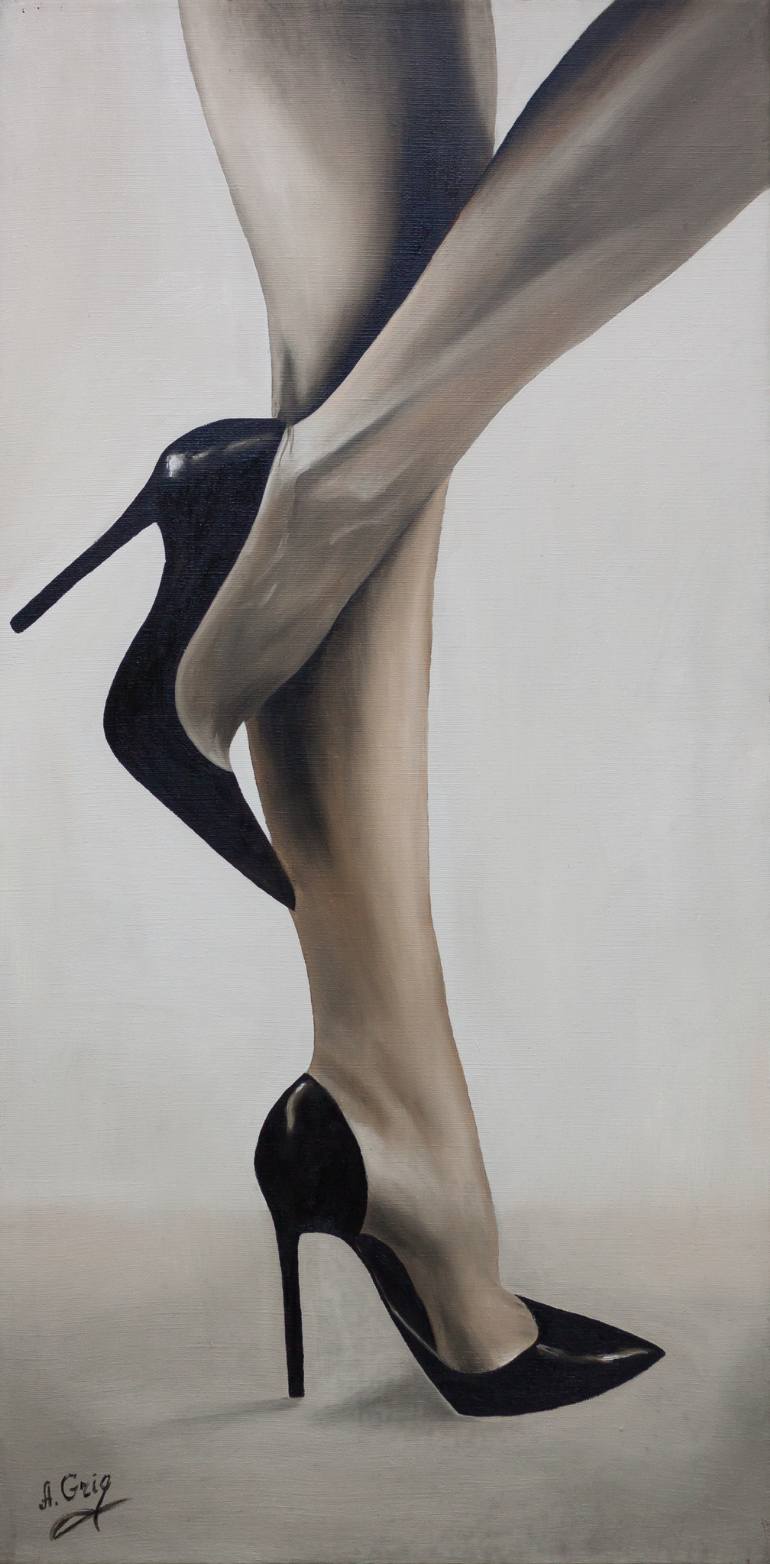 770x1564 Saatchi Art High Heels Painting By Parta Gallery - High Heel Painting