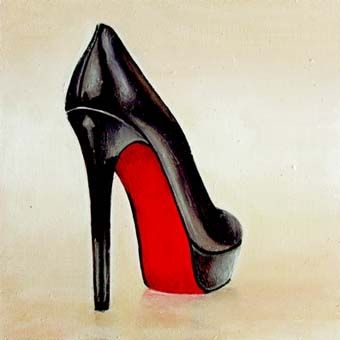 340x340 Shoes Still Life Of High Heel Christian Louboutin Original Art - High Heel Painting