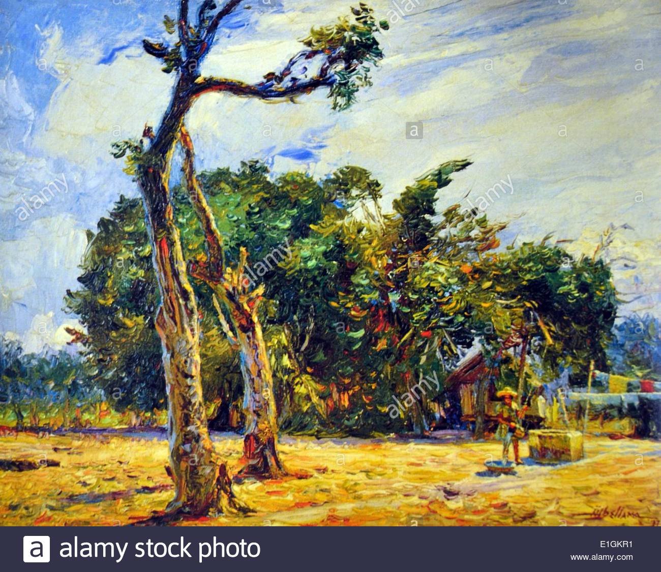 1300x1126 Martino Abellana, High Noon, 1977. Oil On Canvas Stock Photo - High Noon Painting