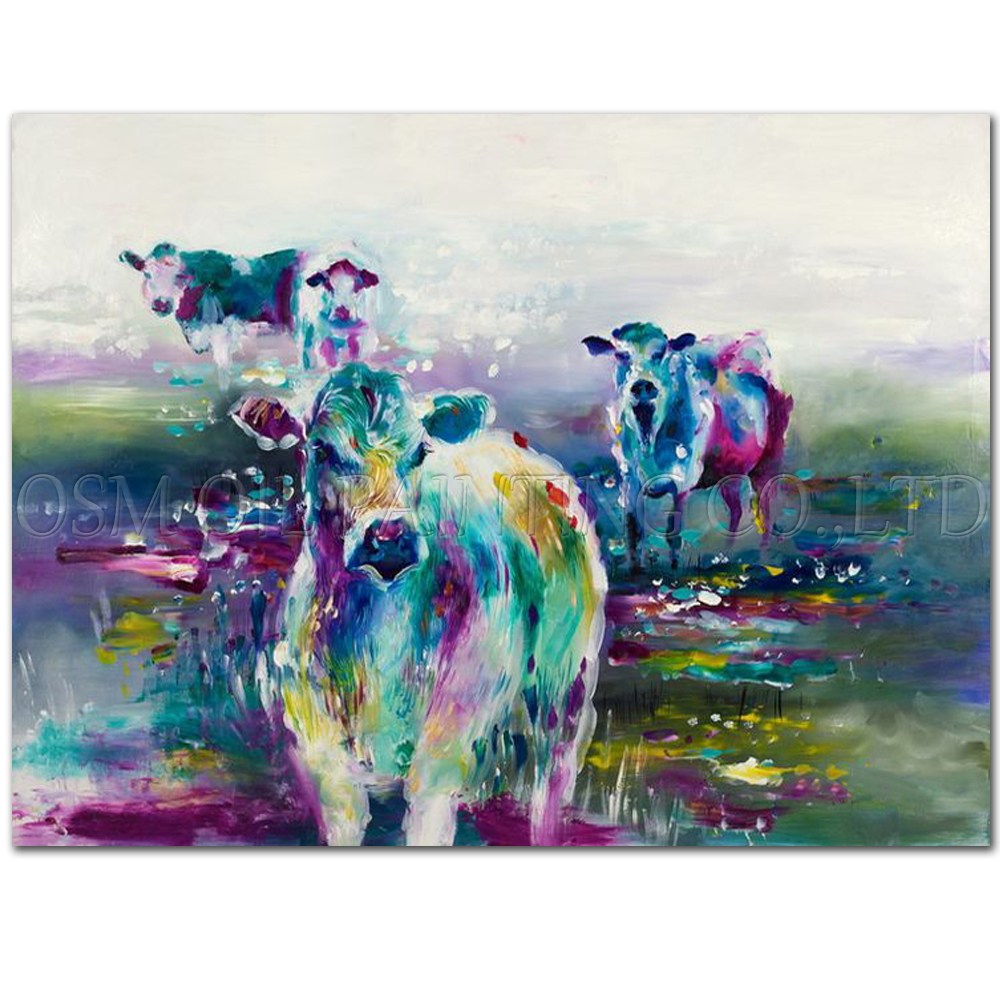 1000x1000 Artist Handmade High Quality Abstract Animal Cow - High Quality Painting