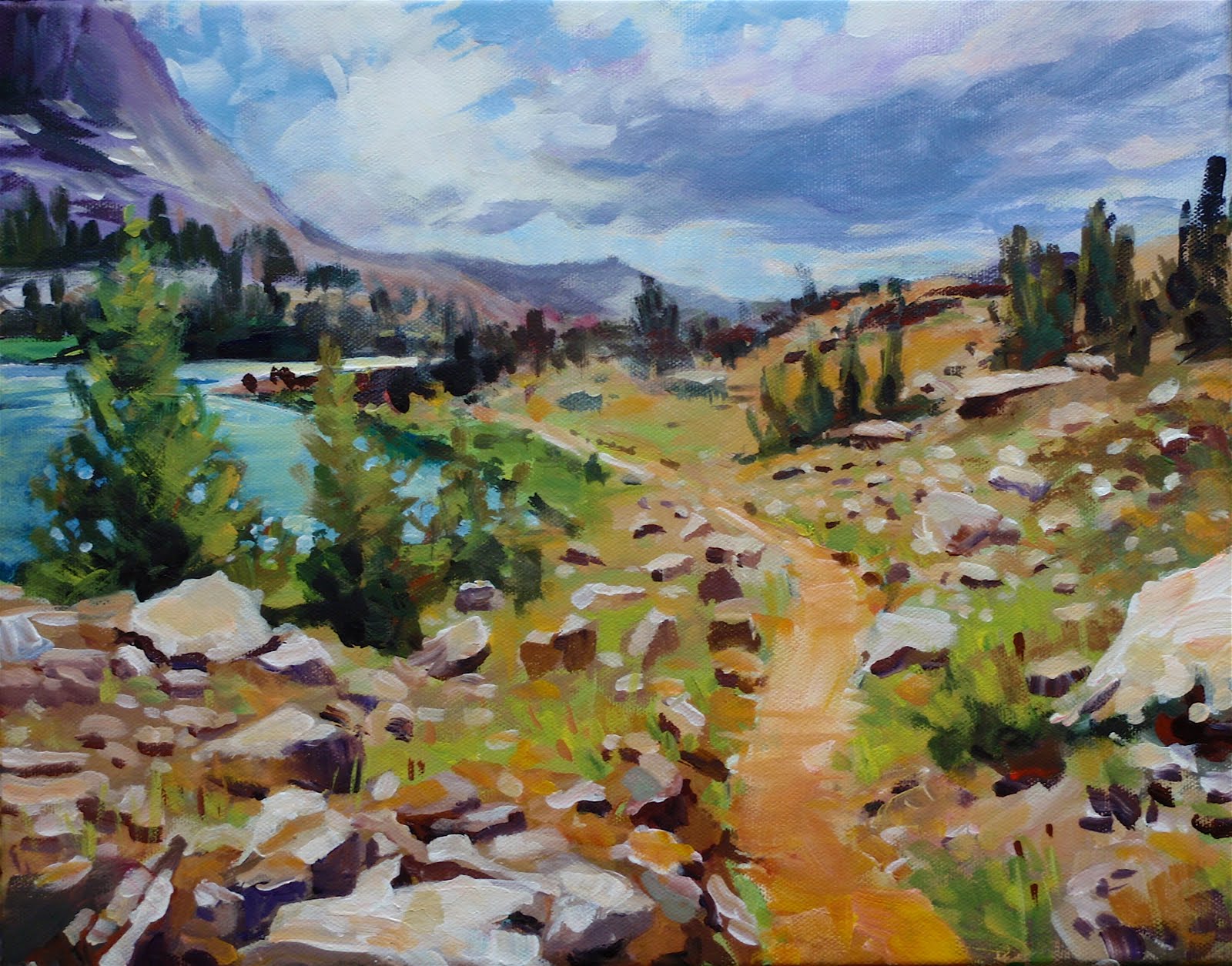 1600x1255 David Lobenberg Another High Sierra Acrylic Painting - High Sierra Painting