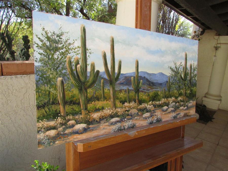 900x675 Sonoran Desert Vista By Ron Kenyon - High Sonoran Desert Painting