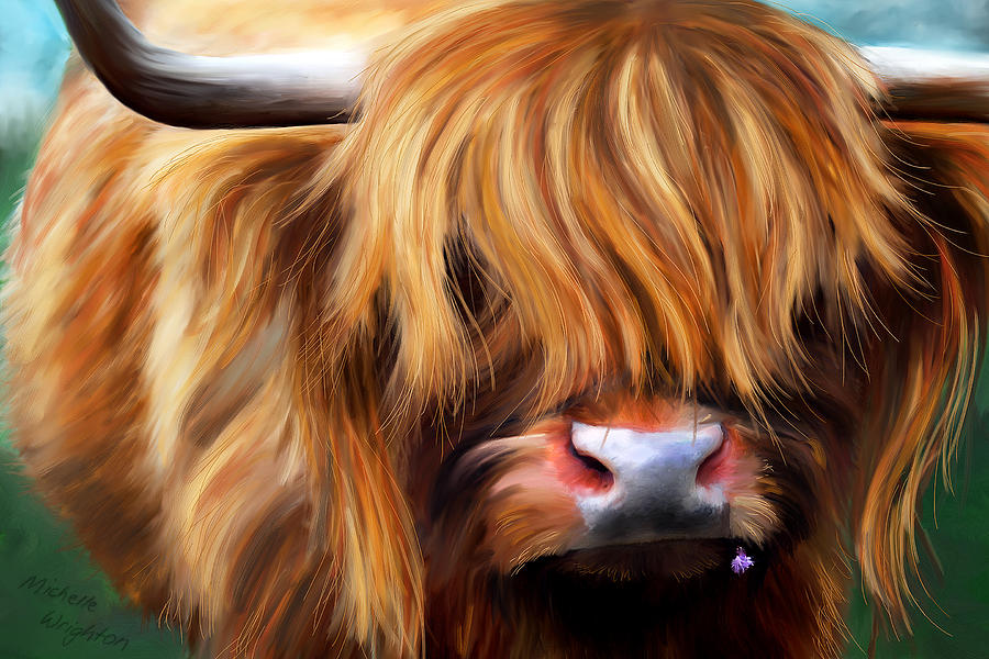 900x600 Highland Cow Painting By Michelle Wrighton - Highland Cattle Painting