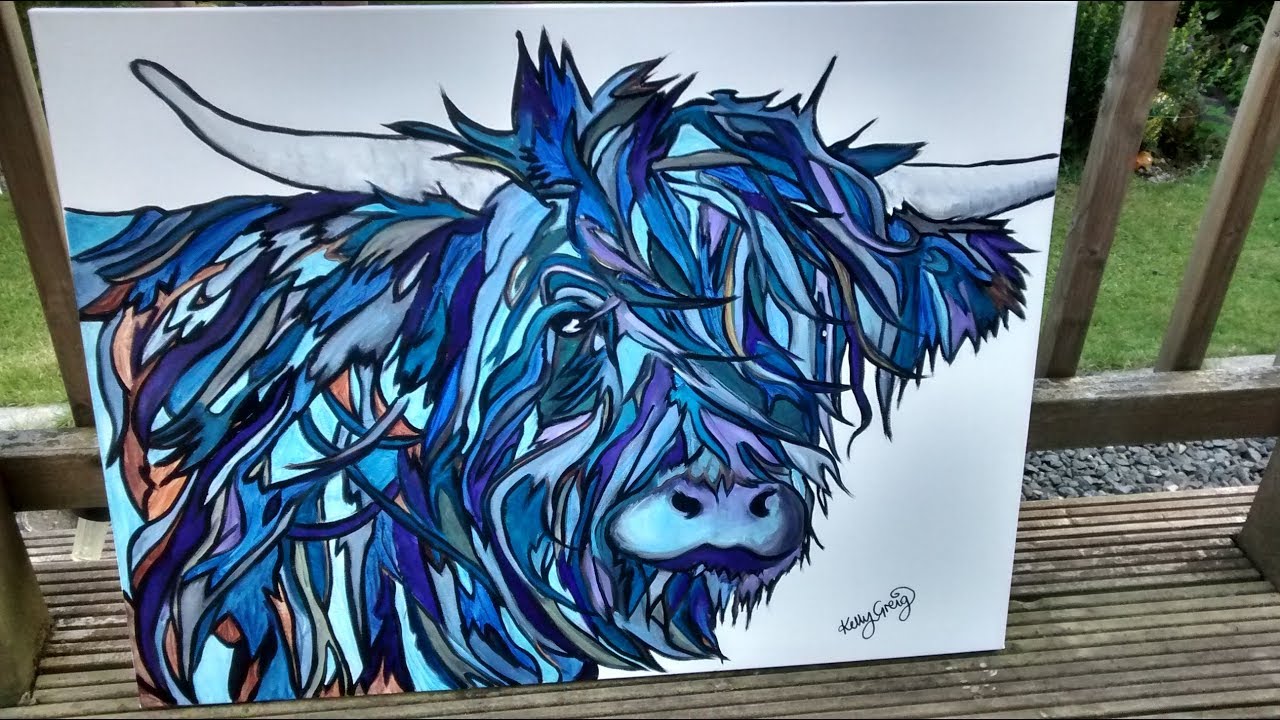 1280x720 Highland Cow Speed Painting - Highland Cow Painting