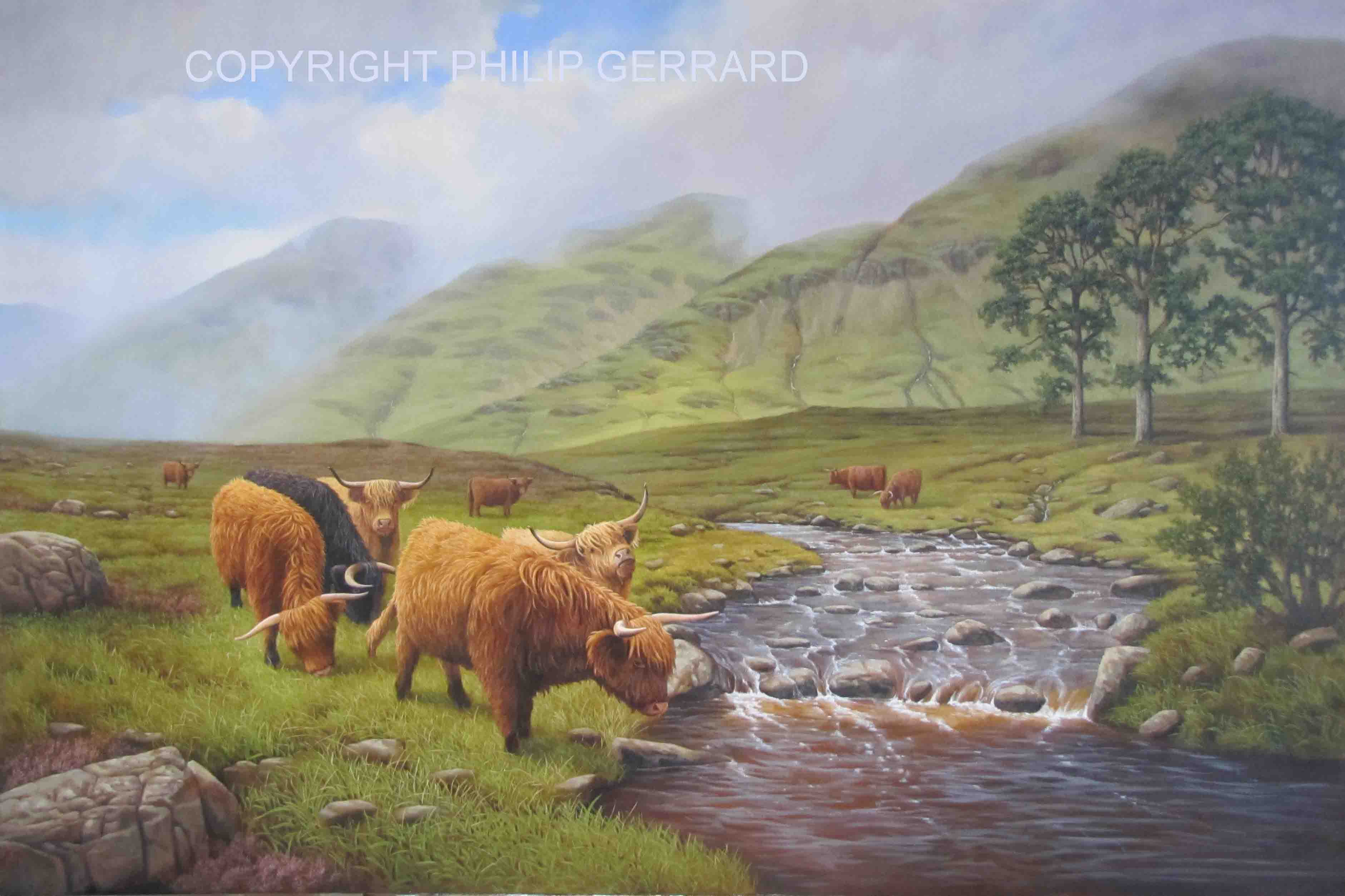 3762x2507 Gallery Large Antique Style Oil Paintings For Sale Uk - Highland Painting