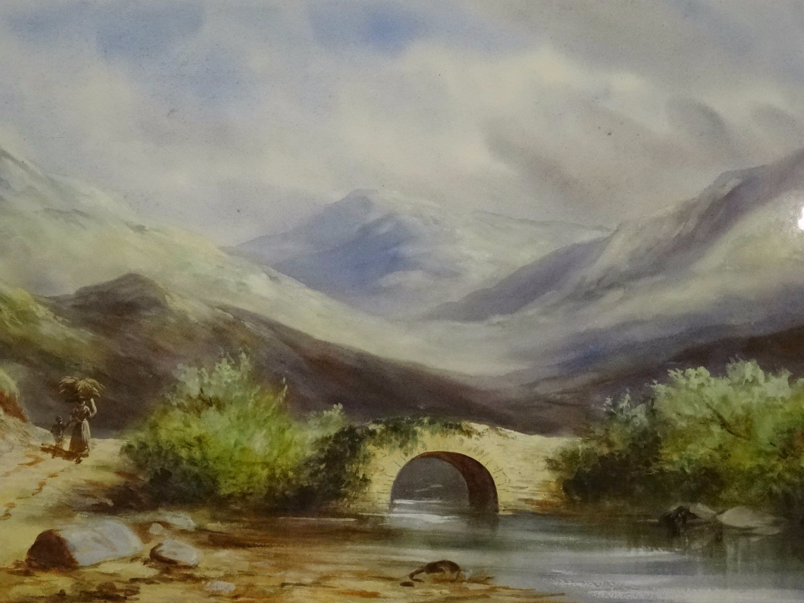 1600x1200 Lovely Large 1912 George V Scottish Highland Landscape Watercolour - Highland Painting