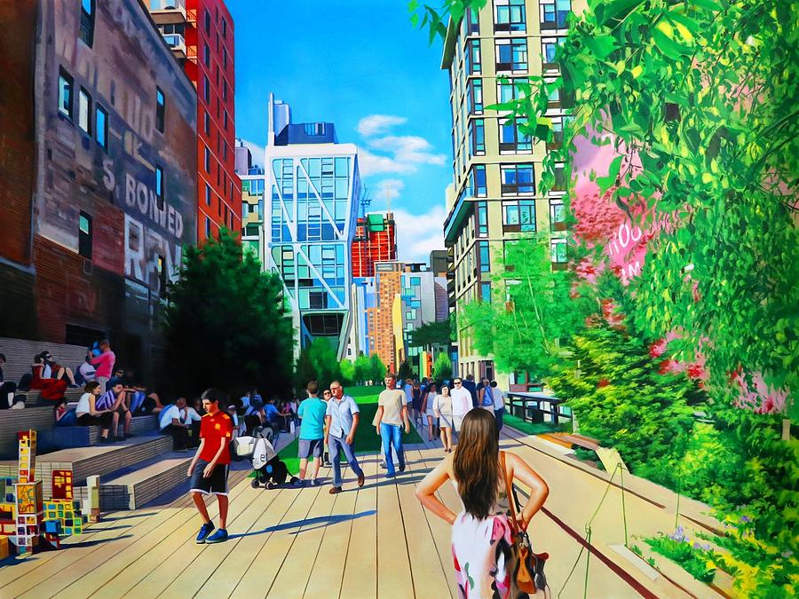 900x675 The High Line Painting By Warren Chiu - Highline Painting