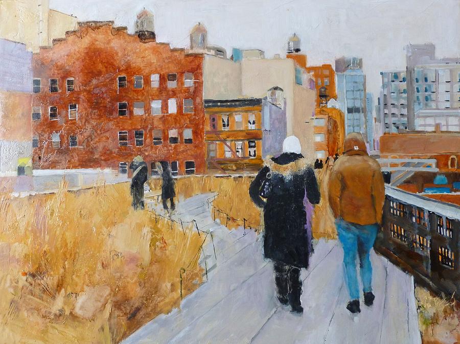 900x673 Winter On The Highline Nyc Painting By Joanne Orce - Highline Painting