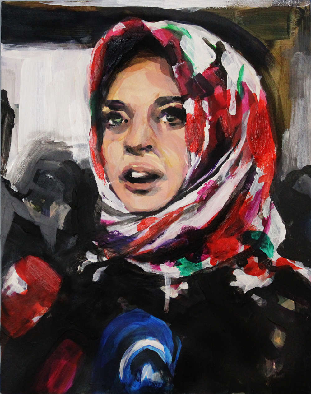 1000x1267 Lindsay Lohan Wearing A Hijab Print By Laura Collins Thnk1994 - Hijab Painting