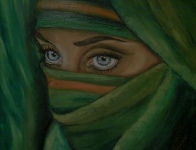 400x307 Paintings From Trinidad, Figurative And A Water Lily - Hijab Painting
