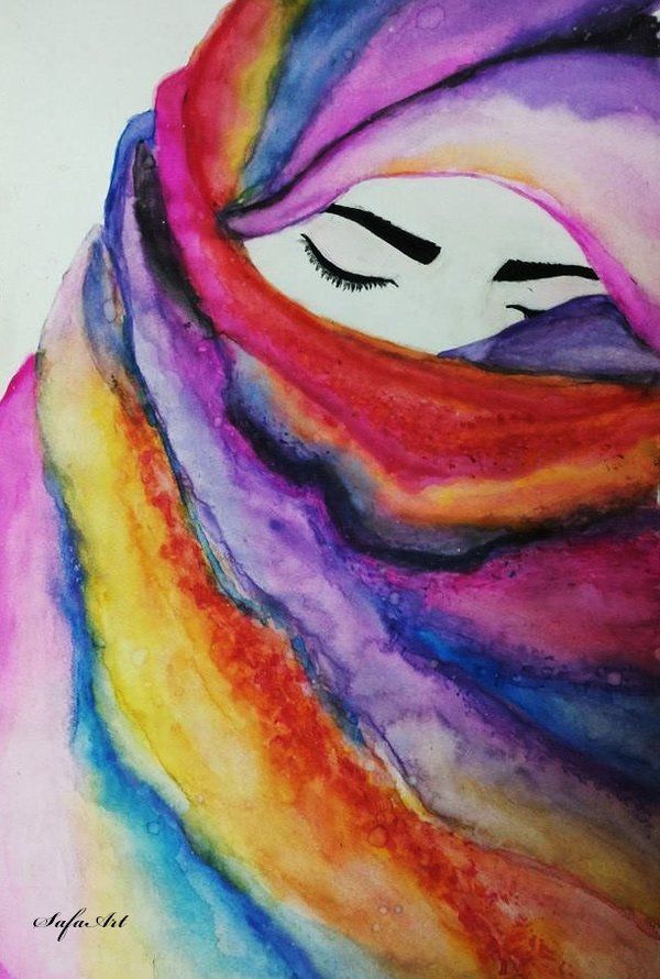 600x890 Hijab Safaanis Chasing Rainbows. - Hijab Painting