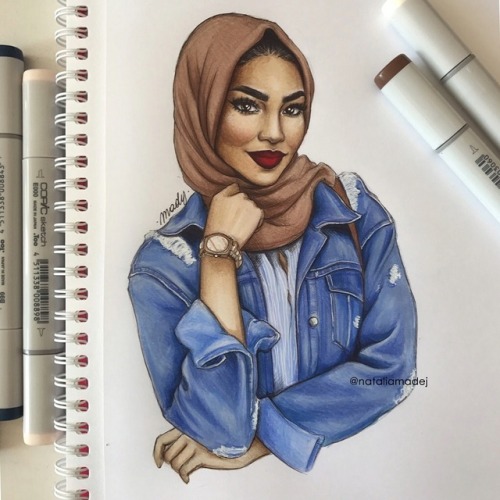 500x500 Hijab Girl Drawing Tumblr - Hijab Painting