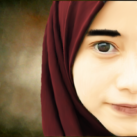 480x482 Hijab Girl - Hijab Painting