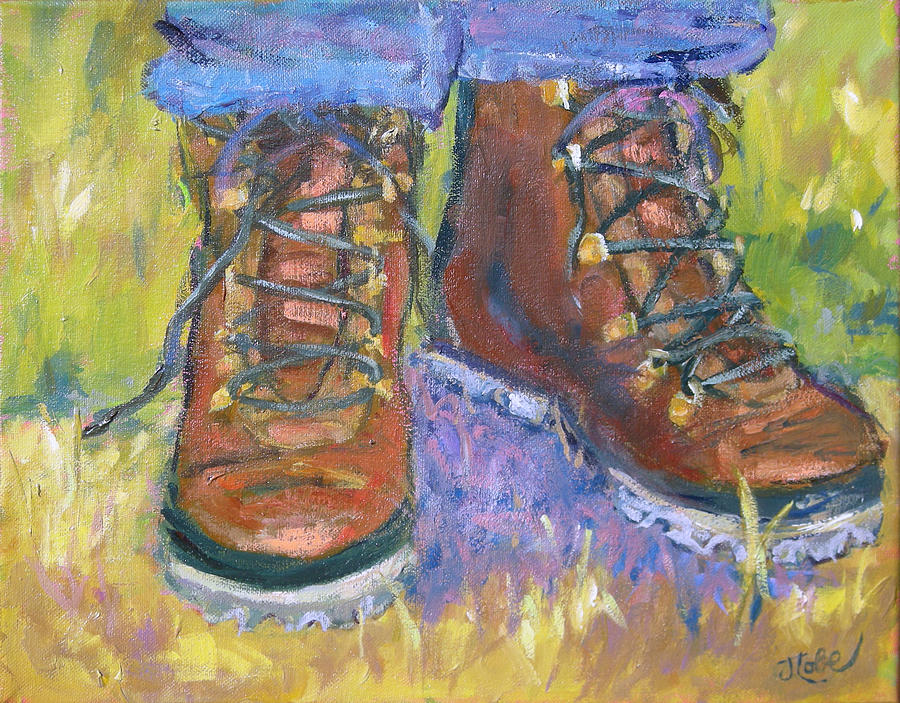 900x703 Take A Hike Painting By Jude Lobe - Hiking Painting