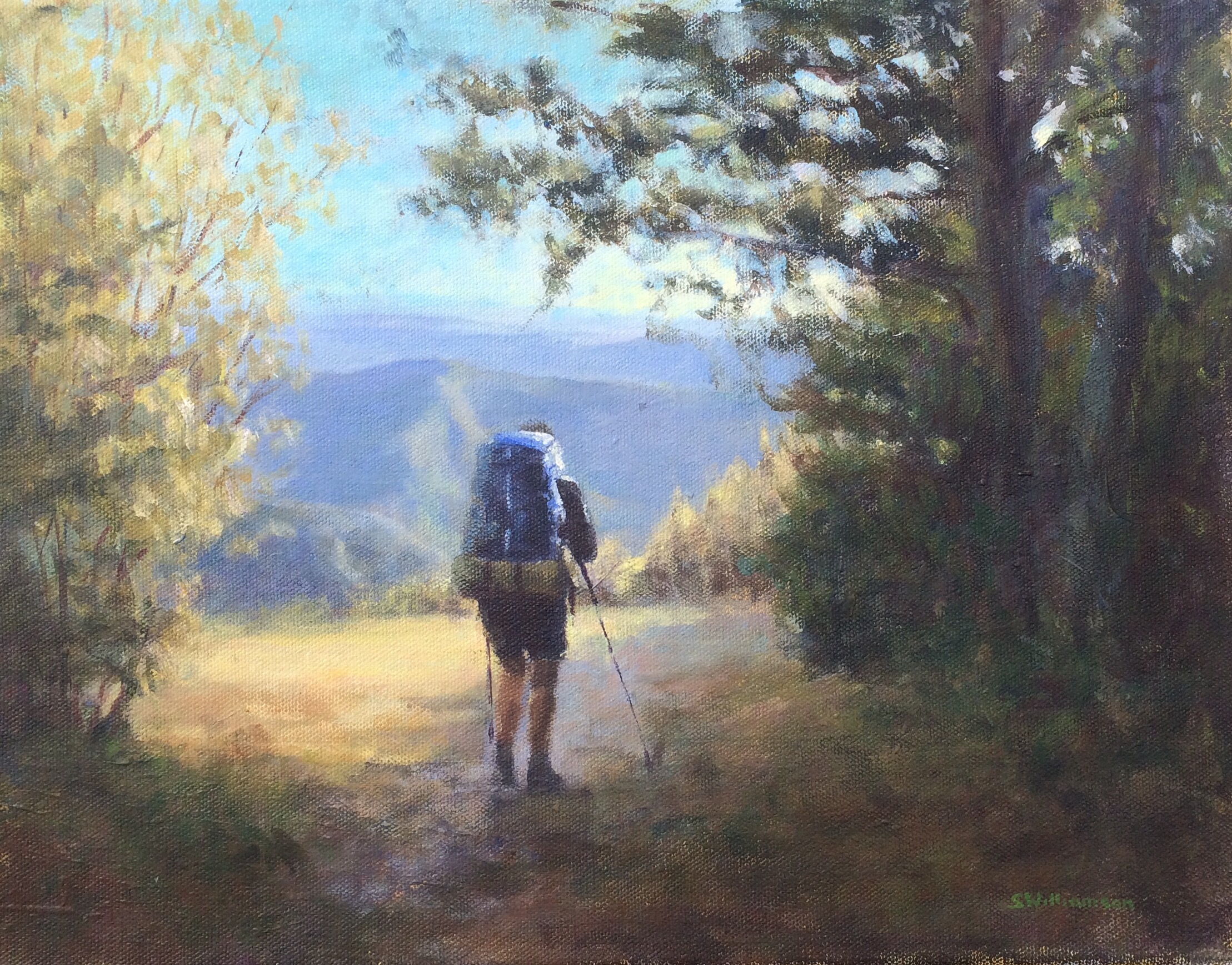 Hiking Painting at PaintingValley.com | Explore collection of Hiking ...