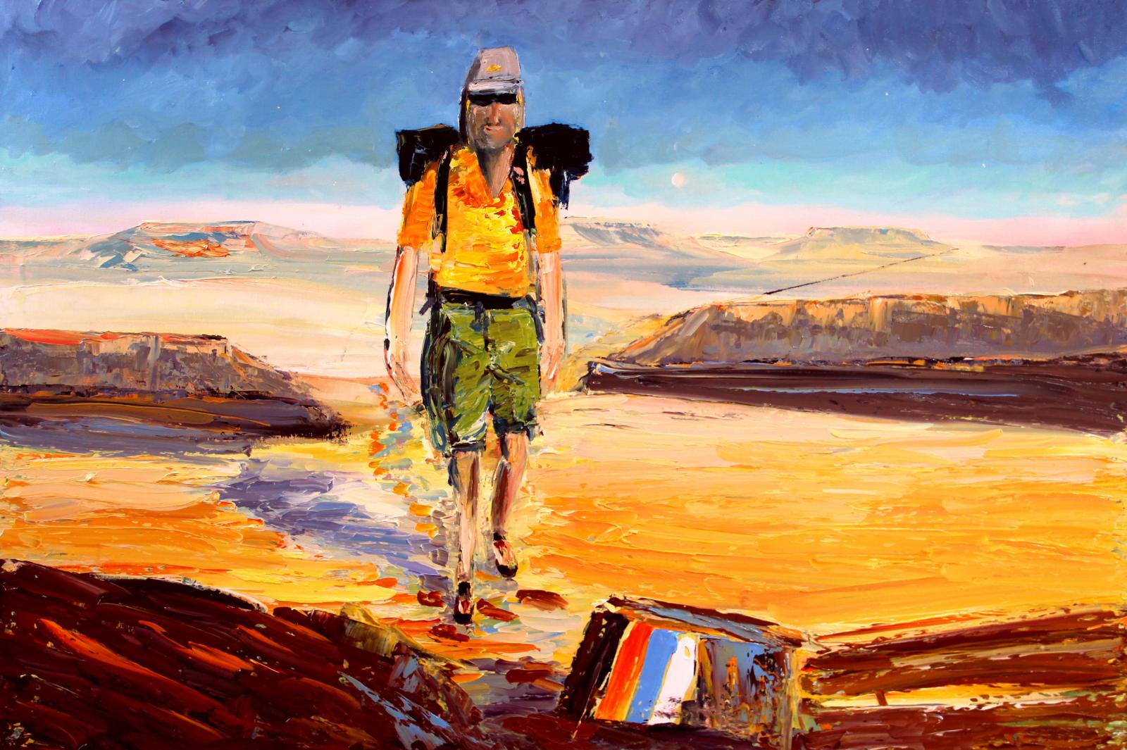 1600x1065 Beautiful Israel Christian Seebauer - Hiking Painting