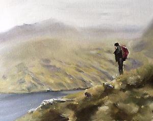 300x237 Hiking Art Print Wall Art From Original Oil Painting By James - Hiking Painting