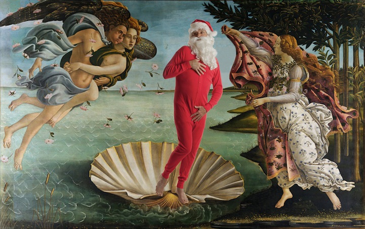 721x452 Hilarious Photos Of Santa Claus Invading Classic Paintings - Hilarious Painting
