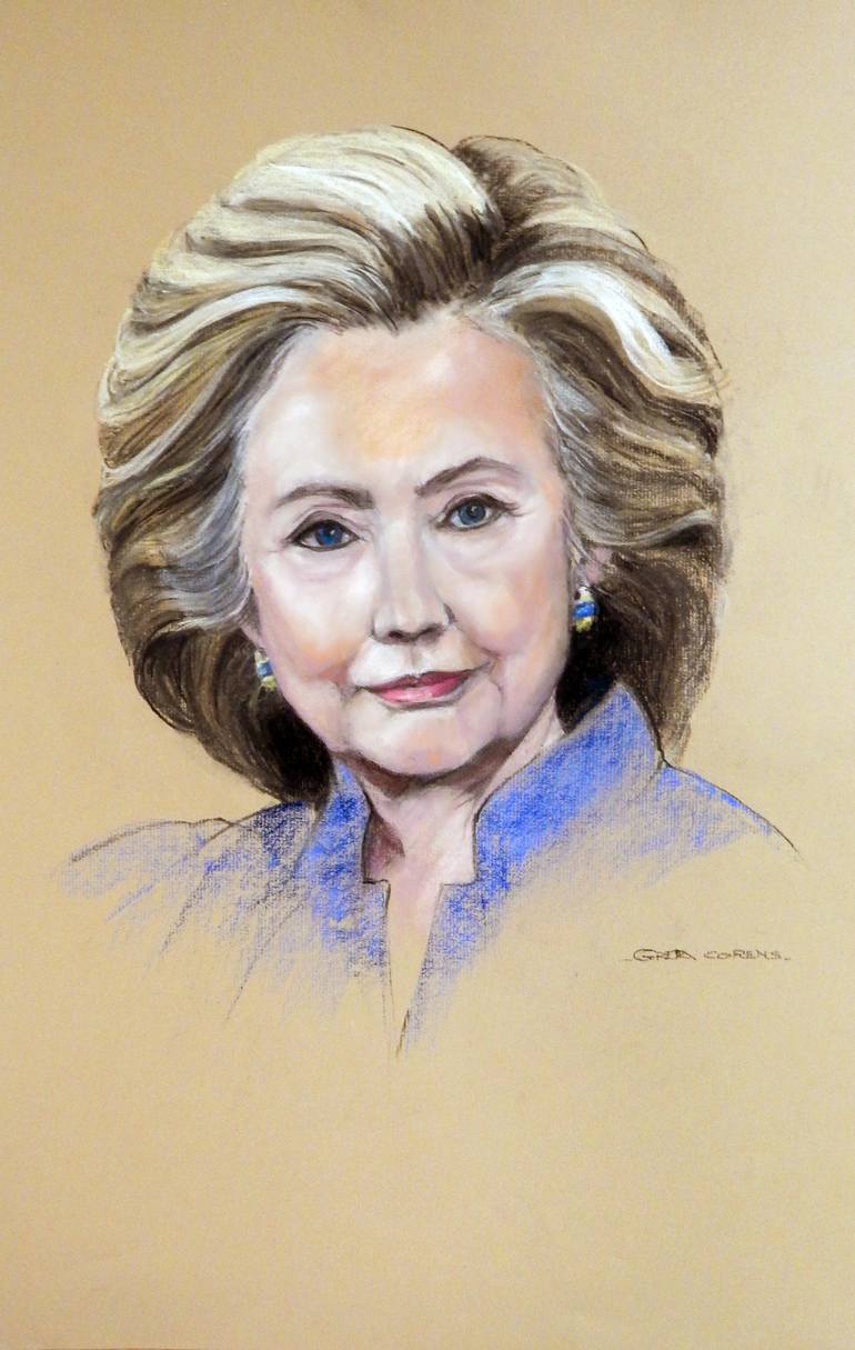 770x1215 Saatchi Art Portrait Of Hillary Clinton Painting By Greta Corens - Hillary Clinton Painting
