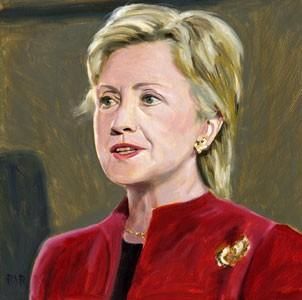 302x300 Hillary Clinton Portrait Top Original Art Oil Painting - Hillary Painting