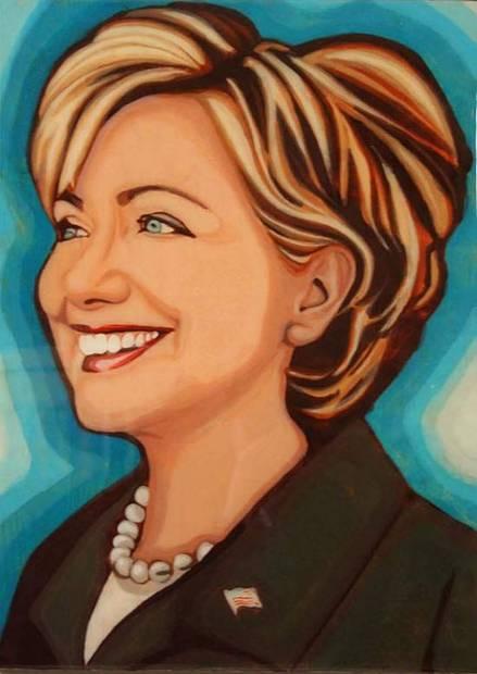439x620 Offbeat Artist The Bubble Gum Portrait Painter - Hillary Painting
