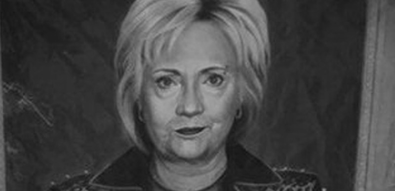 800x387 This Painting Of Hillary Clinton Set Off The Security Dogs - Hillary Painting
