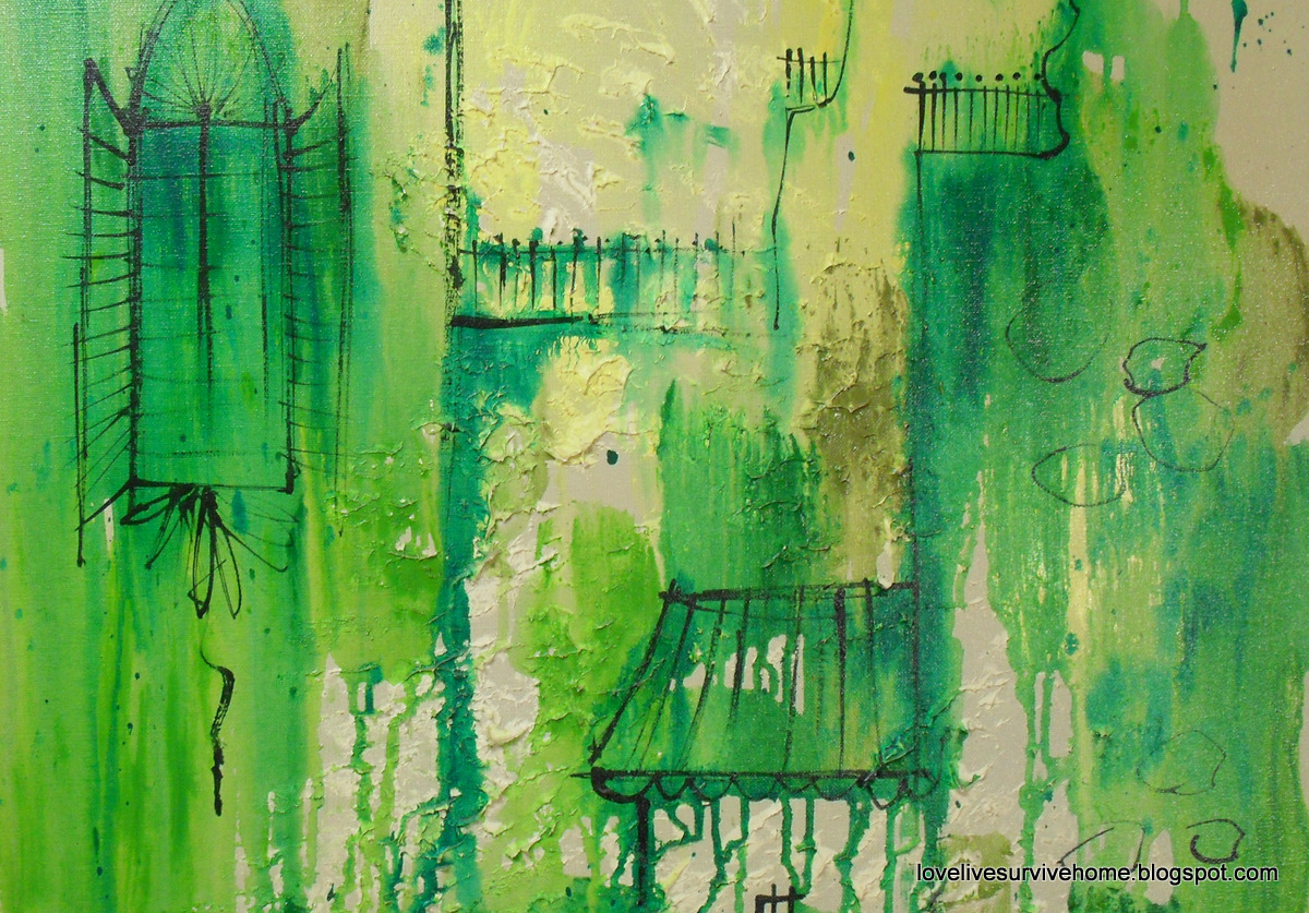 1200x837 Love Live Survive Home Salvation Art - Hillside Original Painting Cien