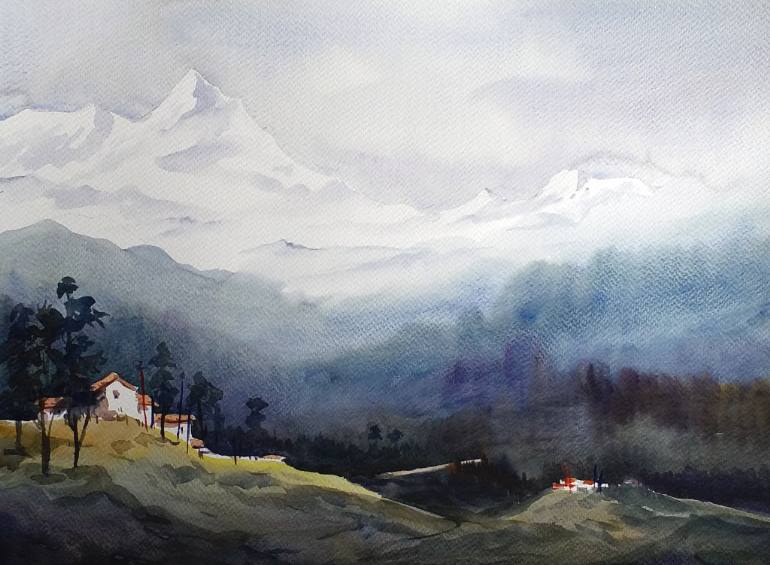 770x565 Saatchi Art Beauty Of Himalaya Peaks - Himalaya Painting