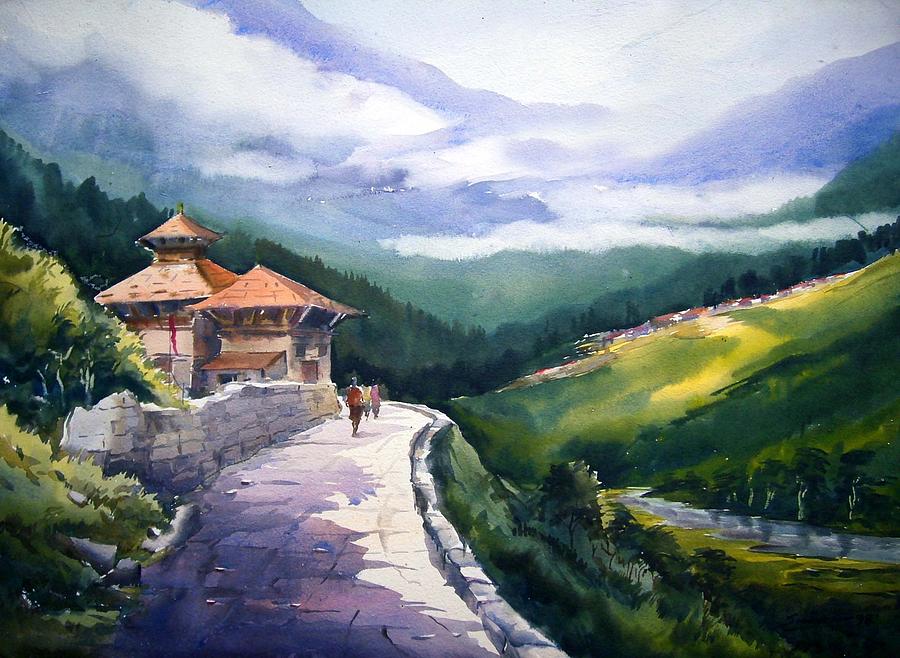 900x658 Beauty Of Himalaya Painting By Samiran Sarkar - Himalaya Painting