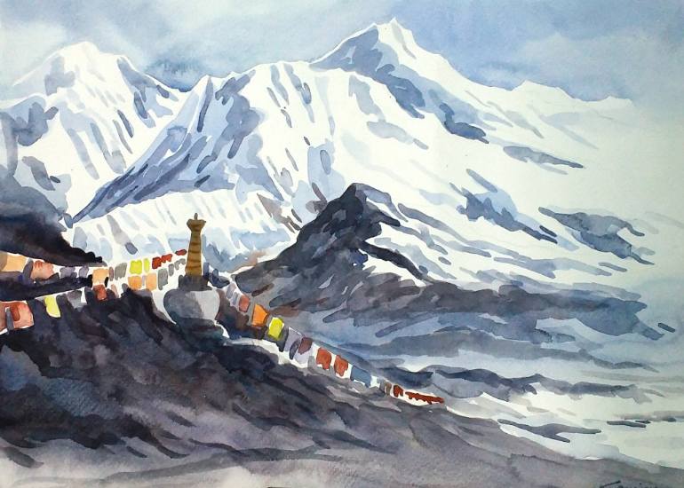 770x550 Saatchi Art Majestic Himalaya Painting By Samiran Sarkar - Himalaya Painting