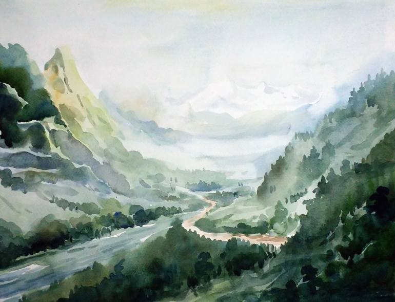770x588 Saatchi Art Morning Himalaya Painting By Samiran Sarkar - Himalaya Painting