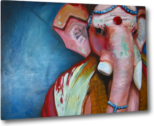 494x403 Ganesha God Painting - Hindu Elephant Painting