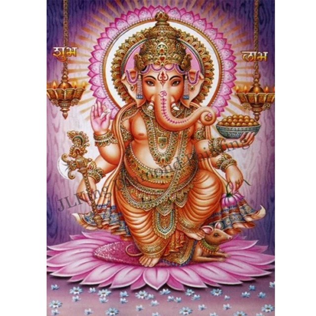 640x640 Indian Elephant God 3d Diy Diamond Embroidery Full Diamond - Hindu Elephant Painting