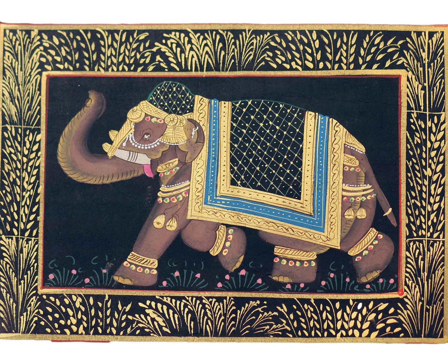1500x1209 Rajasthani Painting Krishna Music - Hindu Elephant Painting