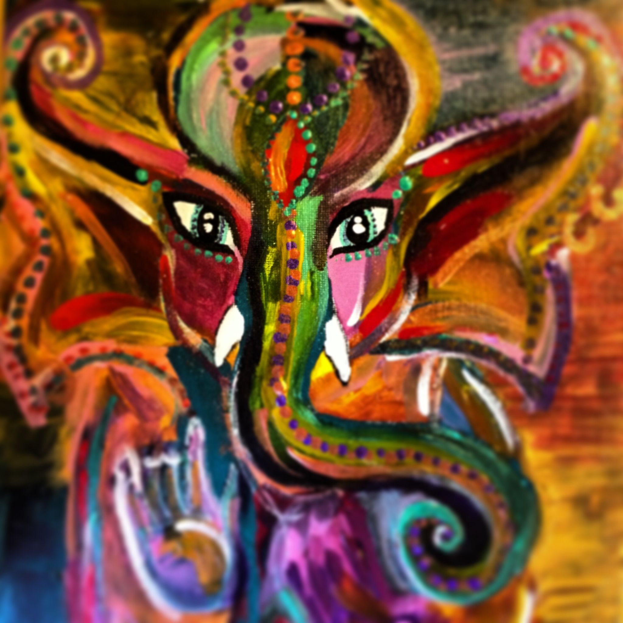 2048x2048 Art By Duve - Hindu Elephant Painting