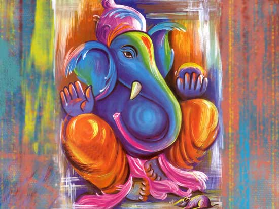 550x413 Art Of Legend India Art, Paintings, Handicrafts, Jewelry, Beads - Hindu Elephant Painting