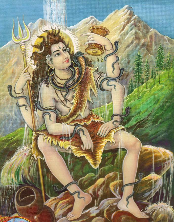 704x900 Hindu God Shiva Shankar Miniature Painting Art N India Veda Yaga - Hindu God Painting