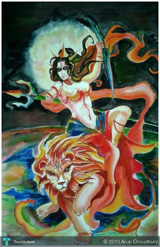 519x800 Ma Durga God Of Hindu Touchtalent For Everything Creative - Hindu God Painting