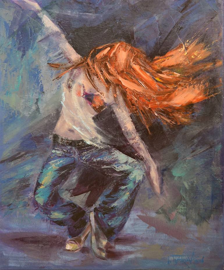 770x929 Saatchi Art Hip Hop Dancer 2 Painting By Iglika Todorova - Hip Hop Painting