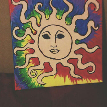 354x354 Mandala Hippie Tie Dye Canvas Painting From Hqsart On Etsy - Hippie Painting