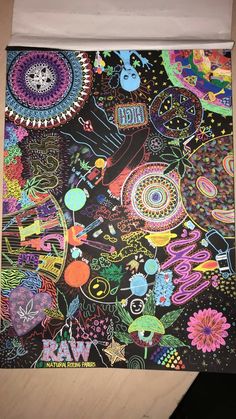 236x419 Psychedelic Peace Hippie Art Canvas Painting, Hand Painted Custom - Hippie Painting