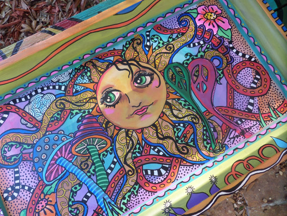 570x428 Hippie Art Singleton Hippie Art Sunshine Hippie Painting - Hippie Painting