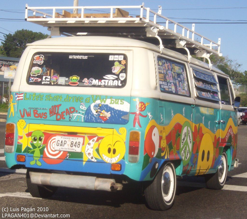 1024x909 Foto Vw Bulli Vw Hippie Van, Vw Bus - Hippie Van Painting
