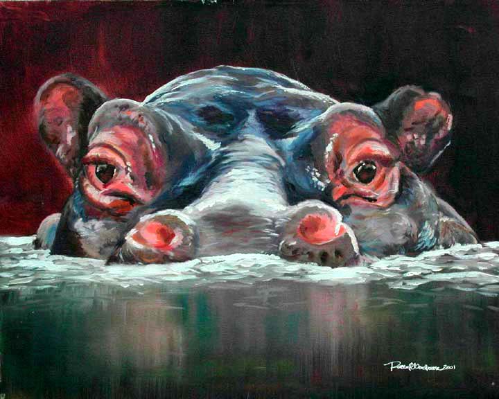 720x576 Sneaky Hippo By Tigeress66 - Hippo Kiss Painting