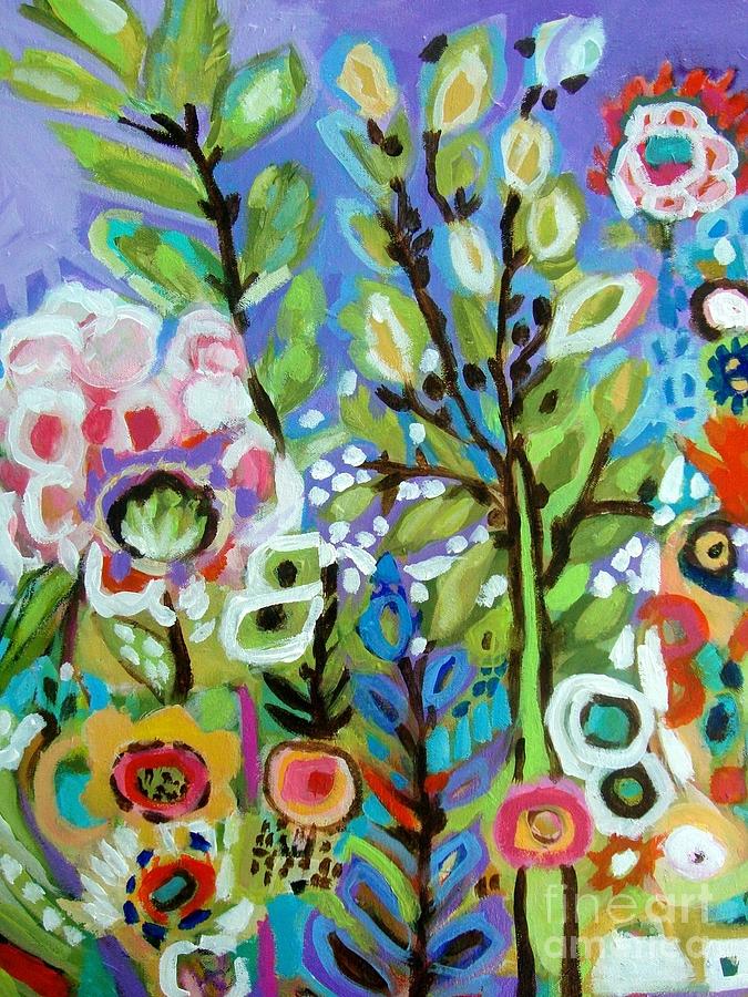 675x900 Original Hipster Flowers Painting By Karen Fields - Hipster Painting